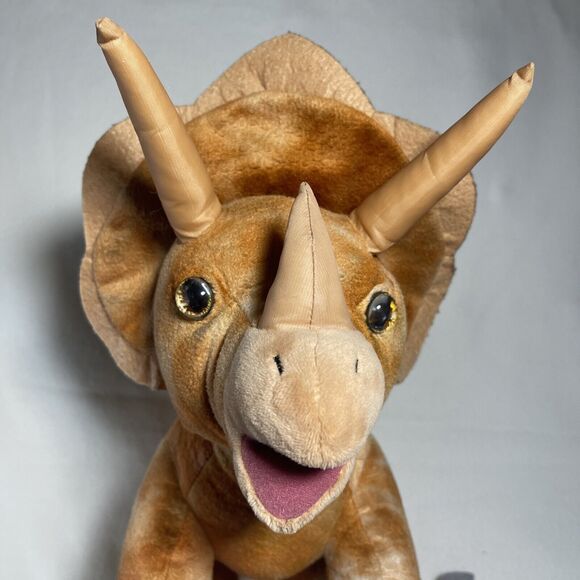 Build A Bear Triceratops Dinosaur Plush Sounds I Love You 17" brown orange 2016 - Picture 2 of 5